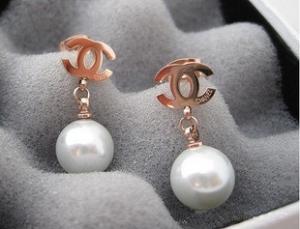 Wholesale Fashion women jewelry titanium steel 14k gold plated with pearl drop & dangle earring from china suppliers