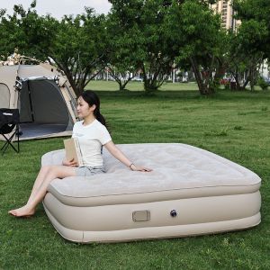 PVC Inflatable Camping Bed With Raised And Thickened Flocking Automatic
