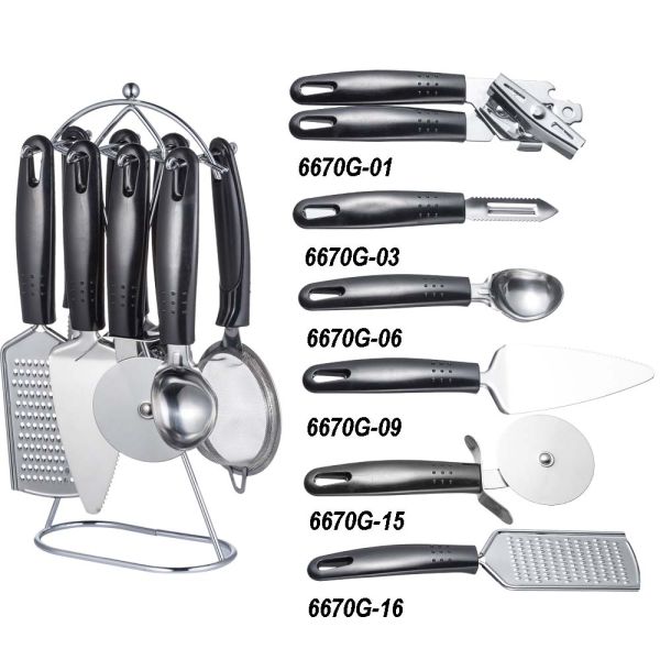 ISO9001/BSCI Certified TPR Handle Silicone Kitchen Utensils Cooking Accessories Tool Set