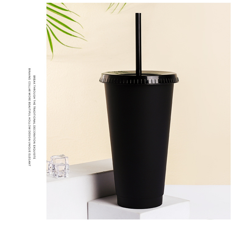 New Export Straw Cups Large-capacity Frosted Texture Drinking Cups Tea Bar And Catering Supply Portable Cups Factory Wholesale