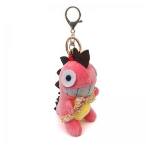 China Embroidery Logo Small Red Big Mouth Dinosaur Plush Doll Keychain Plush Toys on sale