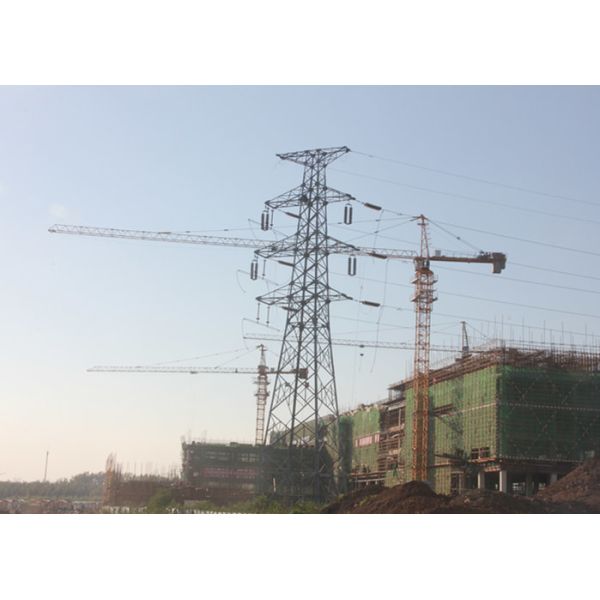 10 - 750KV Transmission Steel Tower Double Circuit Galvanizated / Painted Surface Treatment