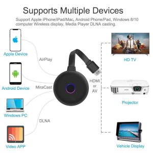 Wholesale DDR3 128M WF200 WIFI Display Dongle HD Output To Projector Digi TV Monitor Black from china suppliers