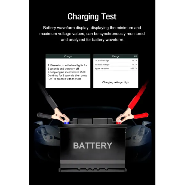 BT310 12V/24V Battery Load Tester for Lead Acid AGM GEL EFP Batteries with Cold Cranking Amps Test