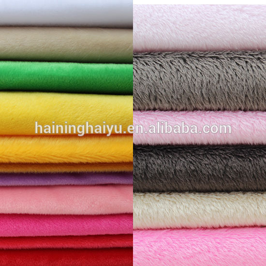 0.5mm 1mm polyster plain minky fabric textile importers knitting fabric