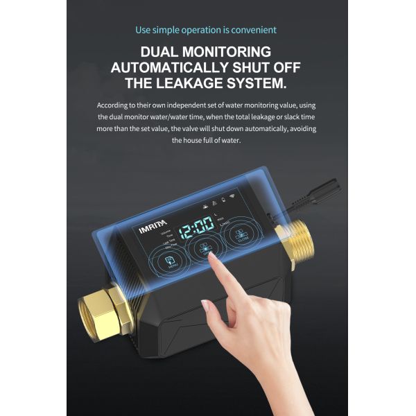 Whole House Smart Pipe Water Leak Detector Residential Leakproof Auto Shut Off