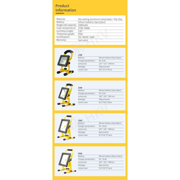 Waterproof Industrial LED Flood Lights Outdoor Hold LED Spotlight Searchlight
