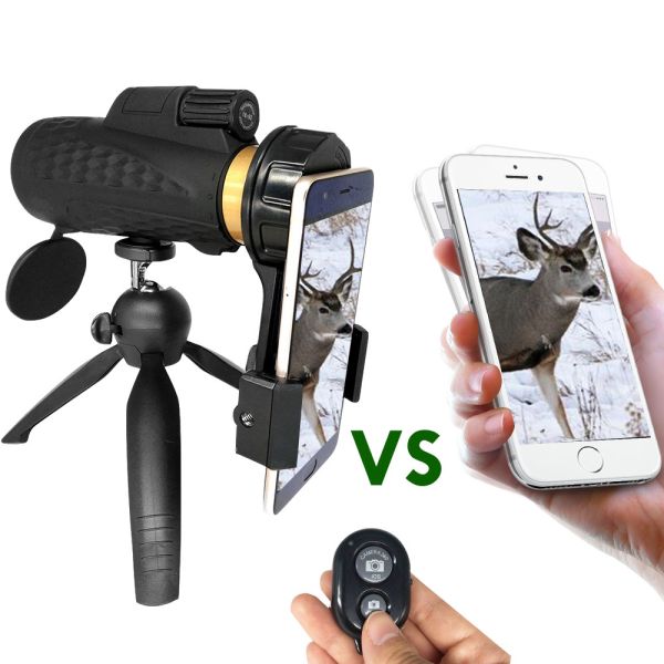 18x62 HD Bak4 Mobile Phone Telescope Low Night Vision For Adults Birding Hunting Hiking
