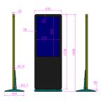 Iphone Style Frame Multi Touch Digital Signage Kiosk Floor Stand Android 5.1