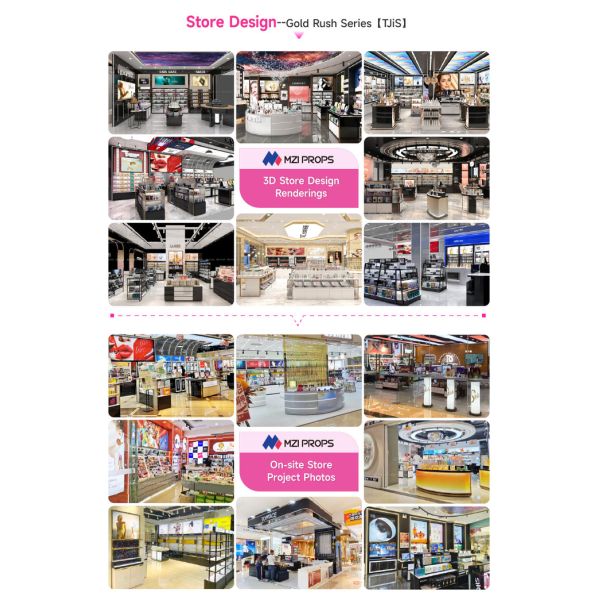Beauty Store Showcase Famous Brand Glass Counter With Light-trips For Cosmetic Shop Display And Skincare Store Design