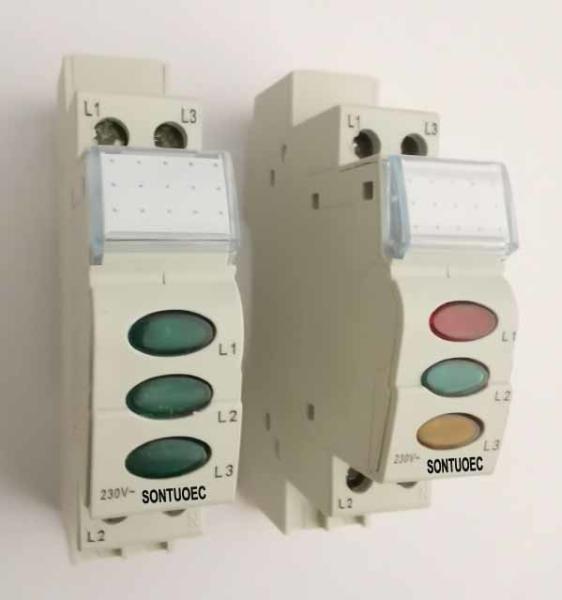 Quality 220 Volt Led Voltage MCB Indicator Three Color One Mould for sale