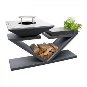 China Outdoor High Temperature Black Painted Wood-burning Steel Barbeque Charcoal Grill on sale