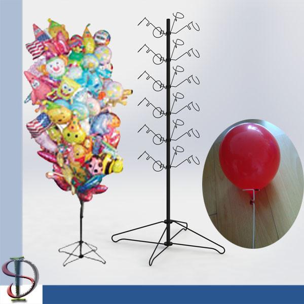 Balloon Tree Stand with metal hooks / metal display rack with folded base / POP