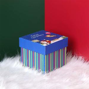 China Square Merry Christmas Custom Paper Packaging Box Design Santa Claus Favor Gift on sale