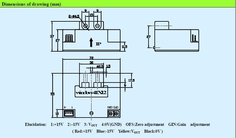 Black Open Loop Hall Current Transducer With Strong Anti-Jamming Capability