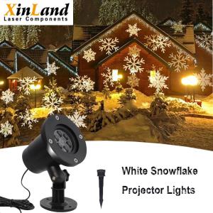 China White 4.2W Moving Snowflakes Projector LED Christmas Lights Rotating on sale