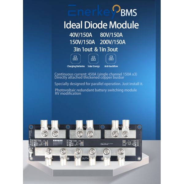 Enerkey 150V 150A 1in3 3in1 Ideal Diode Module Reliable Power Rectification Solutions for RV Modification