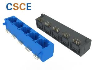 China 1 X 5 RJ45 Multi Port Jack Unshielded Withstand Voltage 1000V AC 50Hz / 60Hz on sale