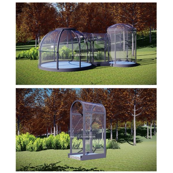 Camping Round Dome Large Aluminum Profiles Weather Resistant