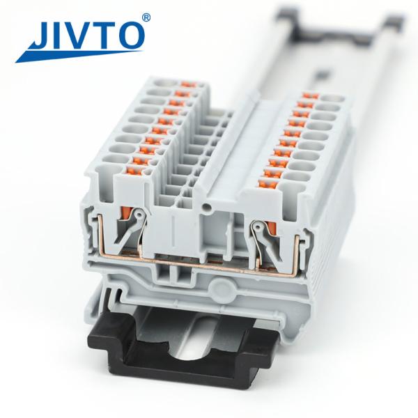 Quality PT2.5 Push-in Terminal Block 2.5mm² Connector Spring Feed-Through Strip Plug PT-2.5 Wire Electrical Din Rail Contact for sale