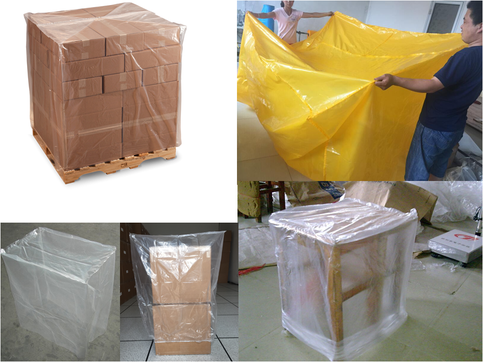 Plastic reusable thermal pallet cover, Heavy Duty Waterproof Pallet Cover Tarp, LLDPE Elastic Pallet Packaging Bag Cover