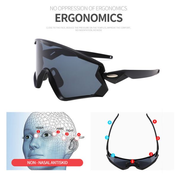 Windproof 145MM BSCI Full Frame Cycling Glasses Men Women TR90 Road Bike Glasses