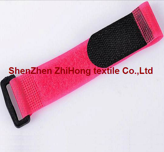 Nylon Adjustable Hook And Loop Cable Ties With Buckle Customized Color