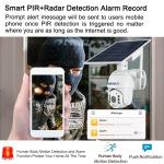 2K WiFi Solar Security Camera 4MP PIR Motion Detection 2 Way Audio Solar PTZ