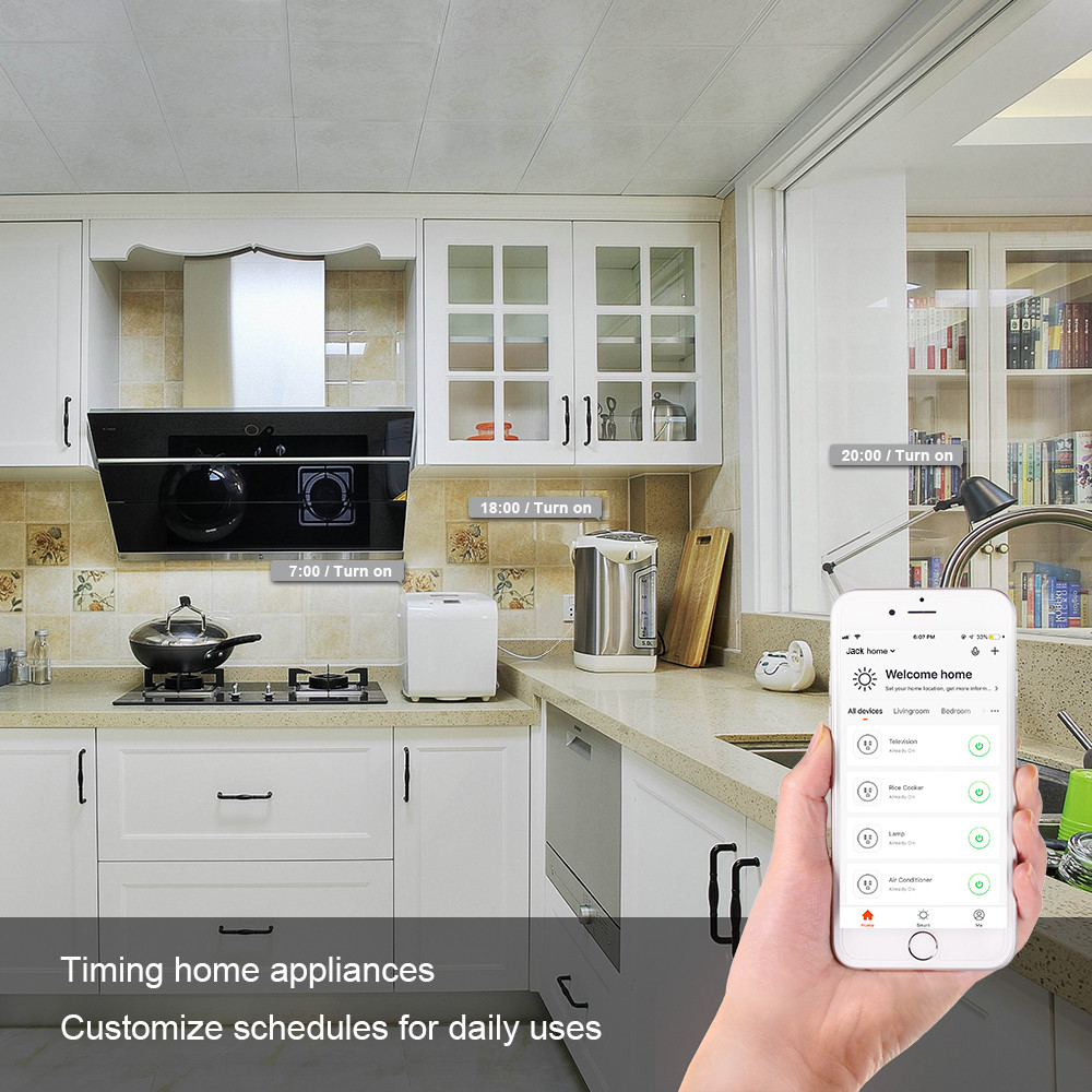 Glomarket Tuya Wifi EU Smart Plug Wireless Voice Control Work With Google Alexa