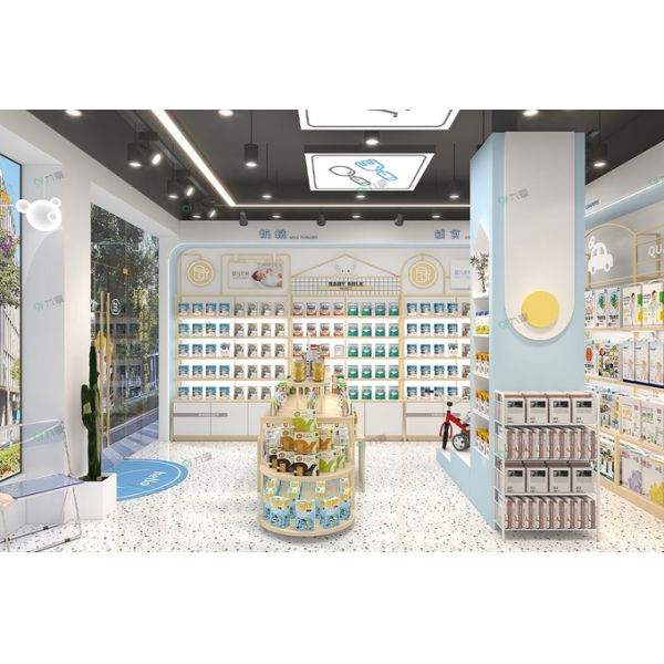Klein Blue Style Baby Store Display Shelf Customizable 50 Sqm