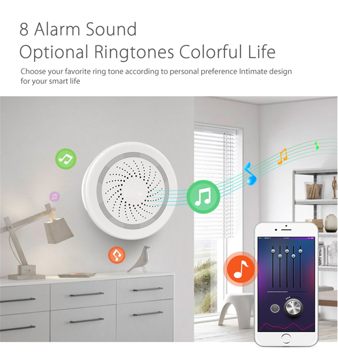 3 In 1 Smart Sensor ( Temperature+ Humidity+Siren Alarm)