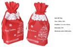 OEM Red Decorative Reusable Drawstring Polypropylene Non Woven Shopping Bags