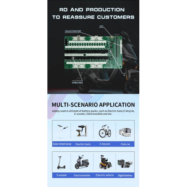 KLS Smart Bms Rs485/rs232/can/bt 60a 80a 100a 120a 150a 8s 200a Bms Lifepo4 8s 24v Bms 200a Lifepo4