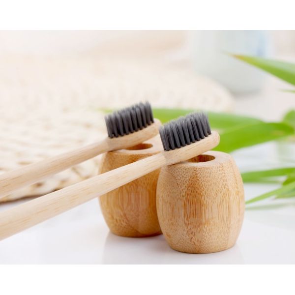 OEM Charcoal Eco Bamboo Toothbrush 19.2cm Cruelty Free Toothbrush