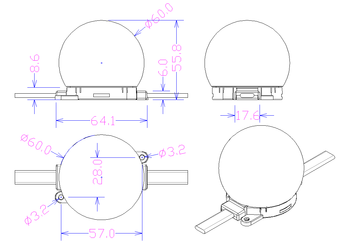 Outdoor LED Pixel Light Waterproof For Building Signal Tower Ship Decoration