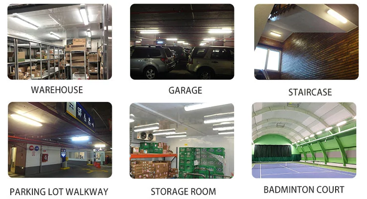 Bright Light Fixture LED Tri-Proof Light For Parking Lot Water Resistance