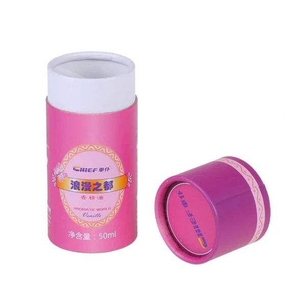 Biodegradable Cylinder Cosmetic Skincare Cardboard Round Paper Tube Packaging Box Custom Print
