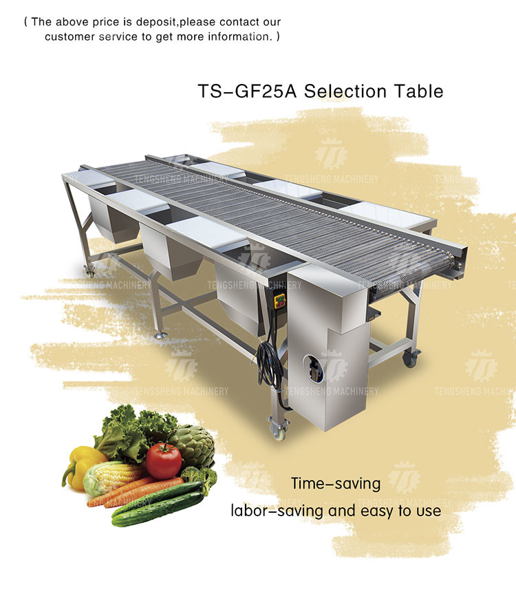 Automatic Vegetable Sorting Machine Selection Table Food Processor