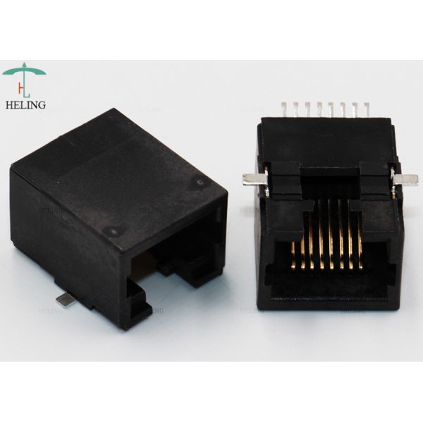RJ45 Waterproof Tab Up Female Lan SMT Connector Through Hole Low Profile