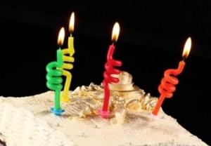 Wholesale Customized Thin Twisted Birthday Candles With Paraffin Wax Material SGS Approval from china suppliers