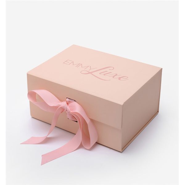 Light Pink Flat Foldable Packaging Box Rigid Customized Design 2mm Thickness