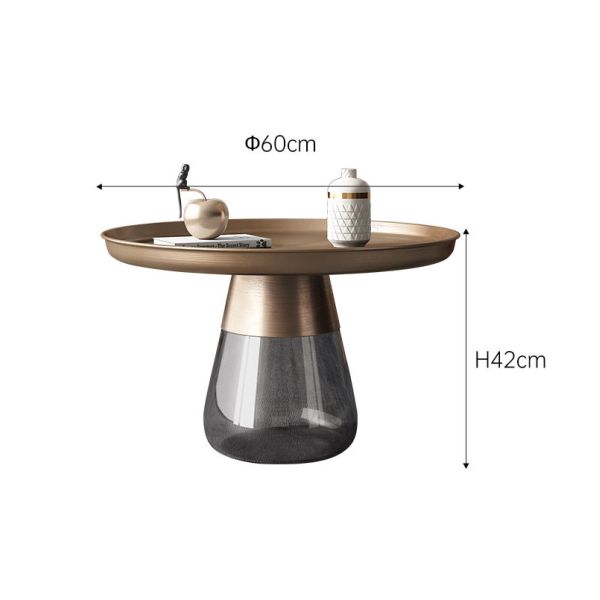 Brushed Brass Stainless Steel Top Bell Side Table Nordic Round