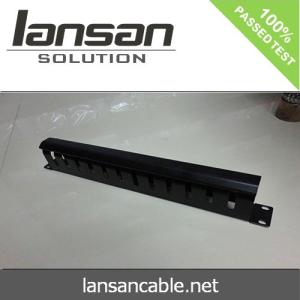 China Black Plastic Network Cable Management 1U High Density Horizontal RoHS on sale