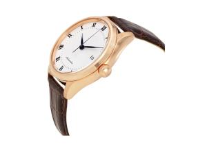 China Rose Gold Mens 316L Stainless Steel Automatic Watch Collection Brown Leather Strap on sale