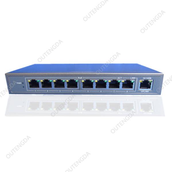 8 port POE switch 24V with 1 uplink port, mini network hub ethernet switch for