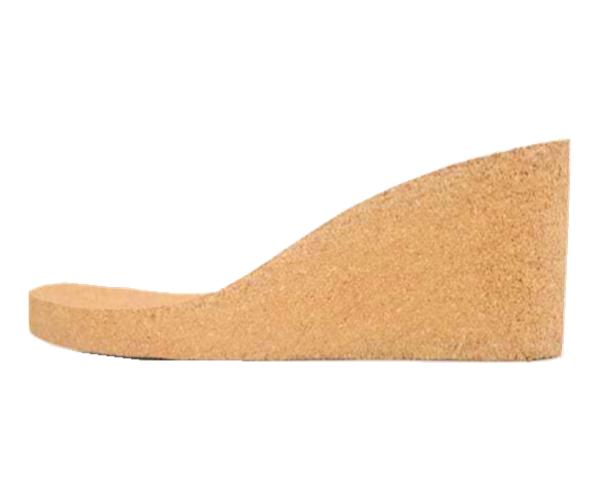 Quality Breathability Antishock Natural Cork Sole Heel Wedge Inserts For Sandals Women for sale