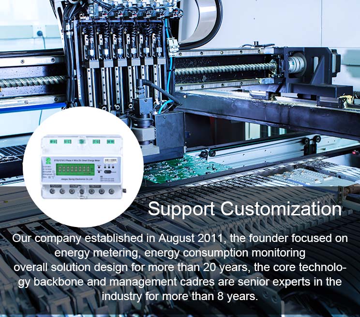 Personalized 5A 3 Phase Din Rail Meter Api Programmable Three Phase Current Meter With Ct