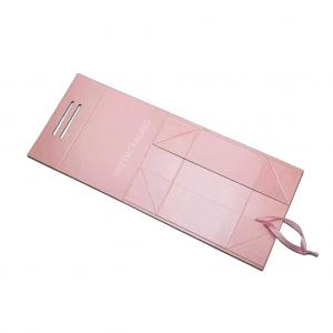 China Magnetic Closure Flap Foldable Gift Boxes Pink Plain Printed With Hinged Lid on sale
