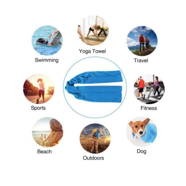 70x140 Microfibre Instant Cooling Towels Bulk Cool Touch Ice Towel With PVC Bag