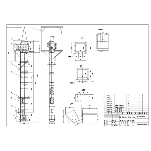 NE Series Plate - Chain Bucket Elevator For Lifting Powdery And Granular Materials